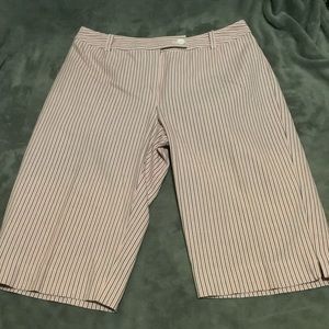 Peck & Peck Weekend Bermuda Shorts Striped Pink Grey Womens Sz 8 📦NP
